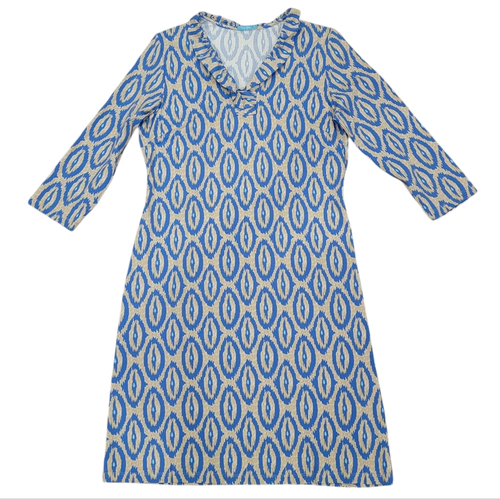 J. McLaughlin Durham Ruffle Collar Shift Dress in a Hilo Tapestry Print …